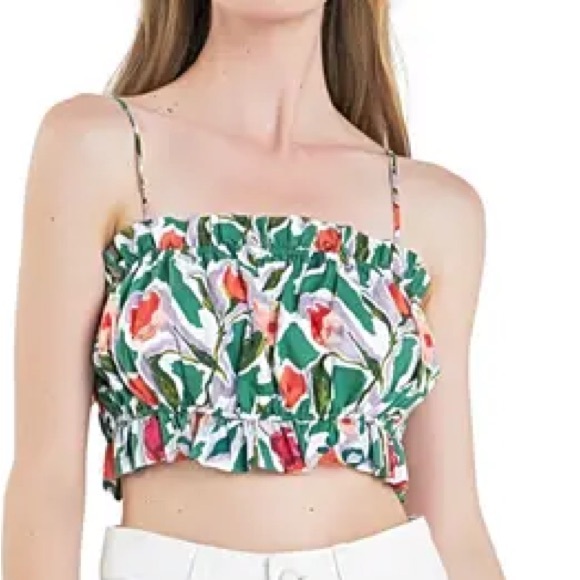 Anthropologie English Factory flouncy crop top sz M - Picture 1 of 10